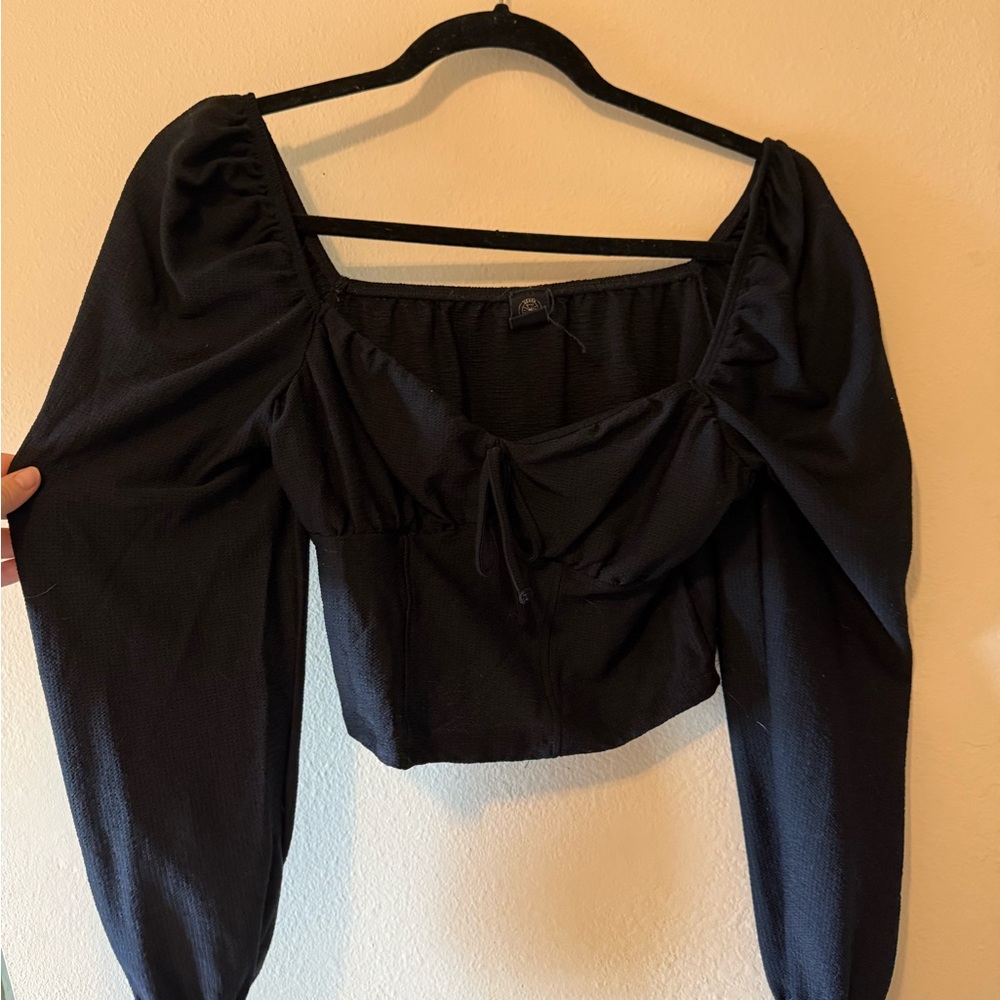 Urban Outfitters Black Puff Sleeve Blouse